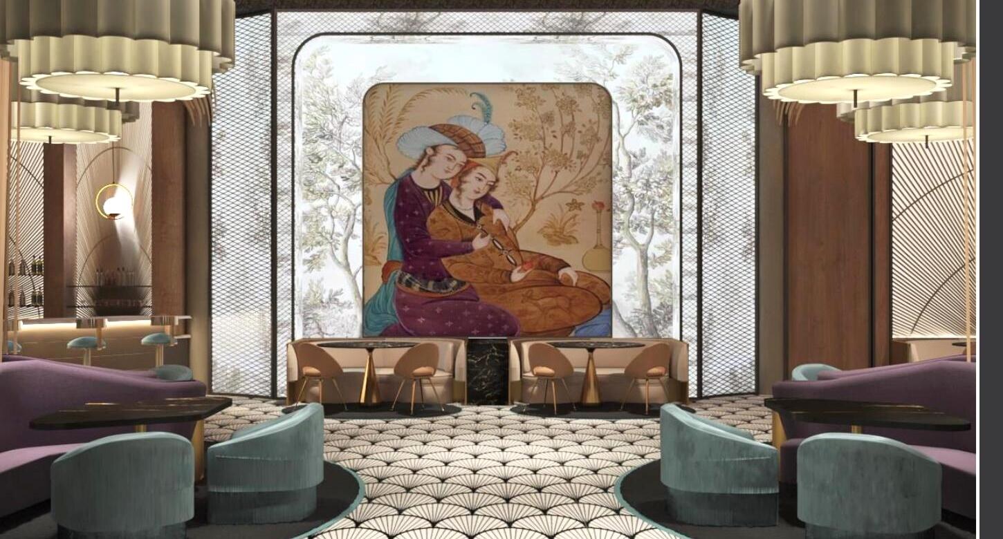 Restaurant focal wall