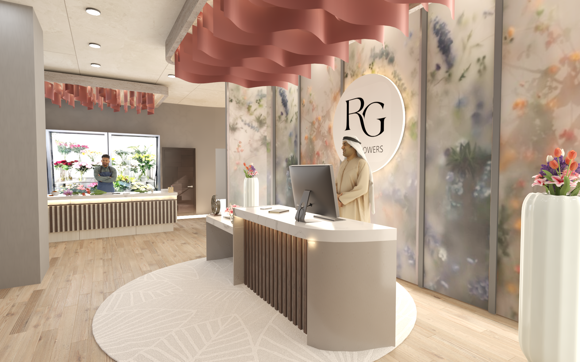 Reception and flower showroom