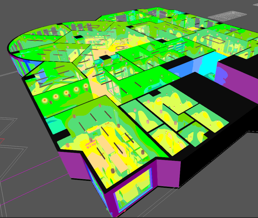 DIALux Evo lighting calculation visualization